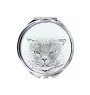 Scottish Fold - pocket mirror with a cat, personalized mirror for a purse, compact mirror with Art-Dog brand print