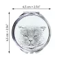 Schottische Falte - Taschenspiegel mit Katze, personalisierter Taschenspiegel, kompakter Spiegel mit Art-Dog-Logo