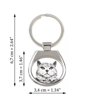 Selkirk Rex Katze Kurzhaar - Schlüsselanhänger mit Katze, Anhänger mit Aufdruck, personalisierter Anhänger der Marke Art-Dog