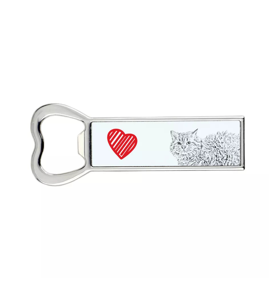 Selkirk Rex Katze Langhaar - Flaschenöffner mit Katze, personalisierter Kühlschranköffner, ein einzigartiges Geschenk für Männer von der Marke Art-Dog.