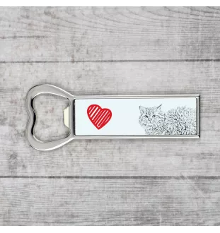 Selkirk Rex Katze Langhaar - Flaschenöffner mit Katze, personalisierter Kühlschranköffner, ein einzigartiges Geschenk für Männer von der Marke Art-Dog.