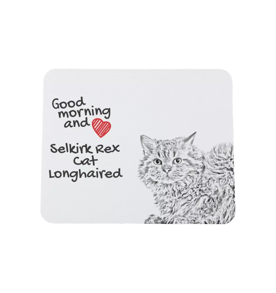 Selkirk Rex Katze Langhaar - Mauspad mit Druck, personalisiertes Mauspad mit Katze, einzigartiges Gadget für Büroangestellte von Art-Dog.