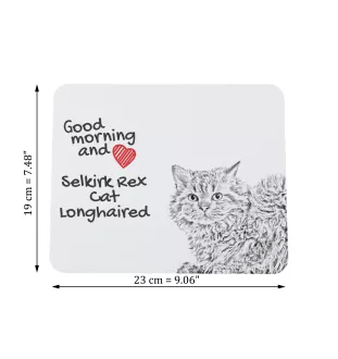 Selkirk Rex Katze Langhaar - Mauspad mit Druck, personalisiertes Mauspad mit Katze, einzigartiges Gadget für Büroangestellte von Art-Dog.