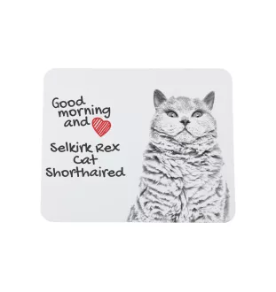 Selkirk Rex Cat Shorthaired - mouse pad with print, personalized cat pad, unique gadget for an office worker from the Art-Dog brand