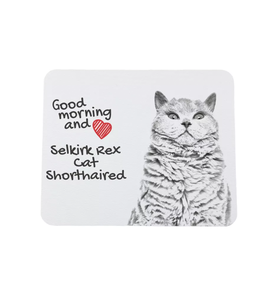 Selkirk Rex Cat Shorthaired - mouse pad with print, personalized cat pad, unique gadget for an office worker from the Art-Dog brand