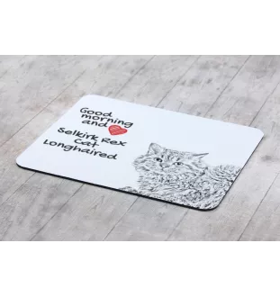 Selkirk Rex Kot długowłosy podkładka pod mysz z kotem Art-Dog