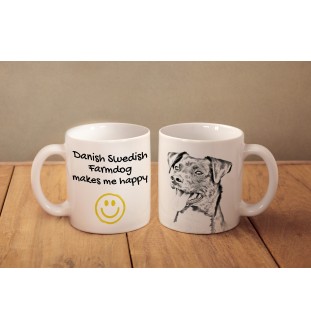 Dänisch-Schwedischer Bauernhund - Tasse mit Hund, fröhliche Tasse für Hundeliebhaber, personalisiertes Geschenk der Marke Art-Dog