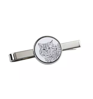 Chat Selkirk Rex à poil long - pince à cravate avec un chat, pince à cravate personnalisée, cadeau unique pour homme de la marque Art-Dog