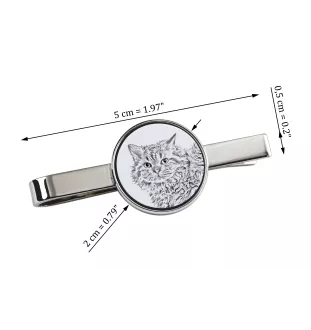 Selkirk Rex Katze Langhaar - Krawattenklammer mit Katzenmotiv, personalisierter Krawattenclip, einzigartiges Geschenk für Männer von der Marke Art-Dog