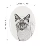 Siam - Gedenktafel mit einem Foto einer Katze, Grabplatte mit Druck, personalisierte ovale Platte der Marke Art-Dog