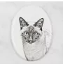 Siamois - une plaque commémorative avec une photo de chat, une plaque funéraire avec une impression, une plaque ovale personnalisée de la marque Art-Dog
