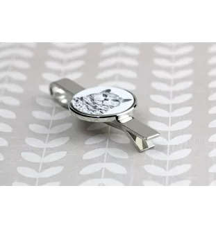 Selkirk Rex Cat Shorthaired - cat tie clip, personalized tie clip, unique gift for men from Art-Dog brand