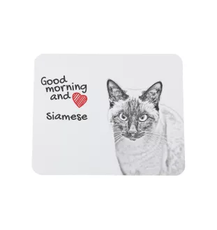 Siamois - tapis de souris imprimé, tapis de souris personnalisé avec un chat, un gadget unique pour un employé de bureau de la marque Art-Dog