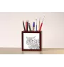 Selkirk Rex Cat Longhaired - pen holder with a cat, desk organizer with a print, personalized desk decoration by Art-Dog brand