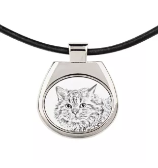 Selkirk Rex Cat Longhaired - cat necklace, personalized pendant with a photo, unique necklace for women and men by Art-Dog brand