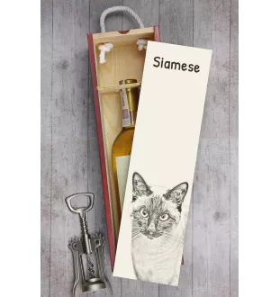 Siam - Weinbox mit Katze, Alkoholbox mit Grafik, personalisierte Geschenkbox der Marke Art-Dog