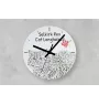 Selkirk Rex Cat Longhaired - wall clock with a cat, shelf clock with a print, personalized home decoration from the Art-Dog brand