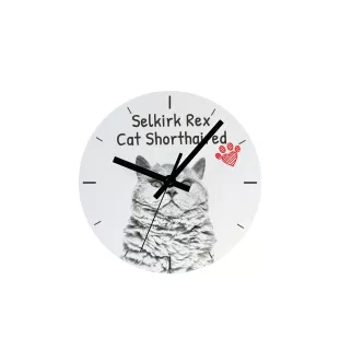 Selkirk Rex Katze Kurzhaar - Wanduhr mit Katze, Regal Uhr mit Druck, personalisierte Hausdekoration von Art-Dog.