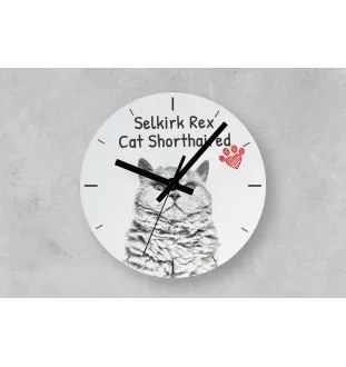 Chat Selkirk Rex à poil court - horloge murale avec un chat, horloge de table avec impression, décoration personnalisée de la maison de la marque Art-Dog