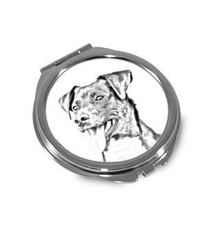 Danish-Swedish Farmdog - Pocket mirror with a dog, personalized mirror for a purse, compact mirror with Art-Dog brand print.