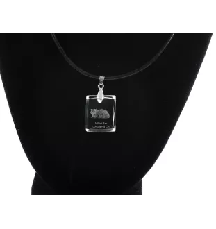 Selkirk Rex Cat Longhaired - Crystal cat pendant, photo necklace, unique jewellery by Art-Dog