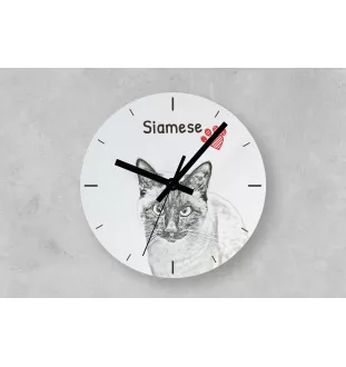 Siam - Wanduhr mit Katze, Regal Uhr mit Druck, personalisierte Hausdekoration von Art-Dog.