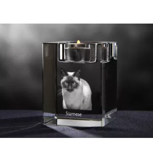 Syjamski świecznik kryształowy z kotem Art-Dog