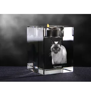 Syjamski świecznik kryształowy z kotem Art-Dog