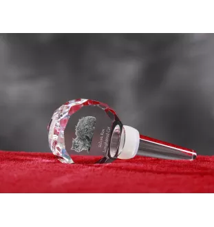 Chat Selkirk Rex à poil long - Bouchon de bouteille en cristal avec chat, bouchon de vin unique avec photo, cadeau personnalisé pour sommelier par la marque Art-Dog