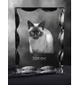 Siamois - cristal avec une photo de chat, une statuette en verre avec une photo, un cadre exceptionnel avec une photo de la marque Art-Dog
