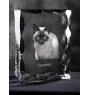 Siam - Kristall mit Katzenbild, Glasstatuette mit Bild, einzigartiger Bilderrahmen der Marke Art-Dog