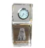 Selkirk Rex Cat Shorthaired - crystal clock with a photo, photo of a cat in crystal, personalized desk clock by Art-Dog brand