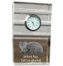 Chat Selkirk Rex à poil long - une horloge en verre avec une photo, une photo de chat dans un cristal, une horloge de bureau personnalisée de la marque Art-Dog