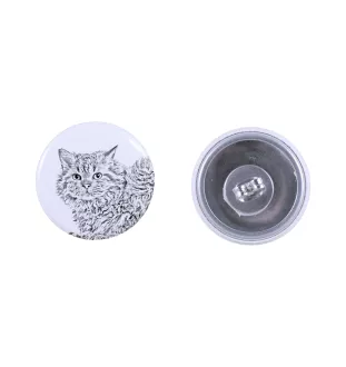 Chat Selkirk Rex à poil long - boucles d'oreilles avec votre chat bien-aimé, photo personnelle, accessoire parfait pour les amoureux des chats de la marque Art.-Dog