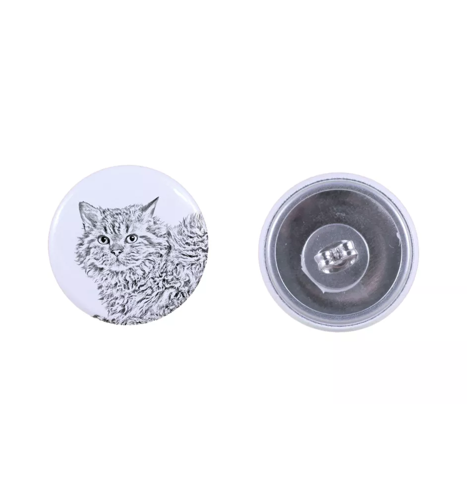 Selkirk Rex Kot długowłosy kolczyki z kotem mały Art-Dog