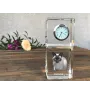 Siamese - crystal clock with a photo, photo of a cat in crystal, personalized desk clock by Art-Dog brand
