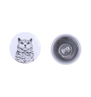 Selkirk Rex Katze Kurzhaar - Ohrringe mit geliebter Katze, eigenes Foto, perfektes Accessoire für Katzenliebhaber von der Marke Art.-Dog