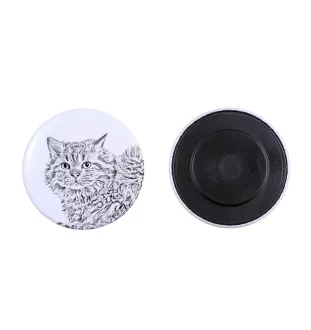 Selkirk Rex Cat Longhaired - collection of unique magnets, own photo, Art-Dog brand