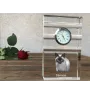 Siamois - une horloge en verre avec une photo, une photo de chat dans un cristal, une horloge de bureau personnalisée de la marque Art-Dog
