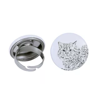 Selkirk Rex Katze Langhaar - ein einzigartiger Ring, handgefertigt, Damenschmuck der Marke Art-Dog