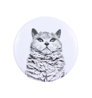 Kot Selkirk Rex krótkowłosy magnes z kotem mały Art-Dog