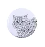 Chat Selkirk Rex à poil long - une bague unique, faite à la main, bijoux pour femmes de la marque Art-Dog