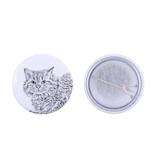 Selkirk Rex Katze Langhaar Rucksack decoration, personalized badge, perfect gadget for animal lovers from the Art-Dog brand