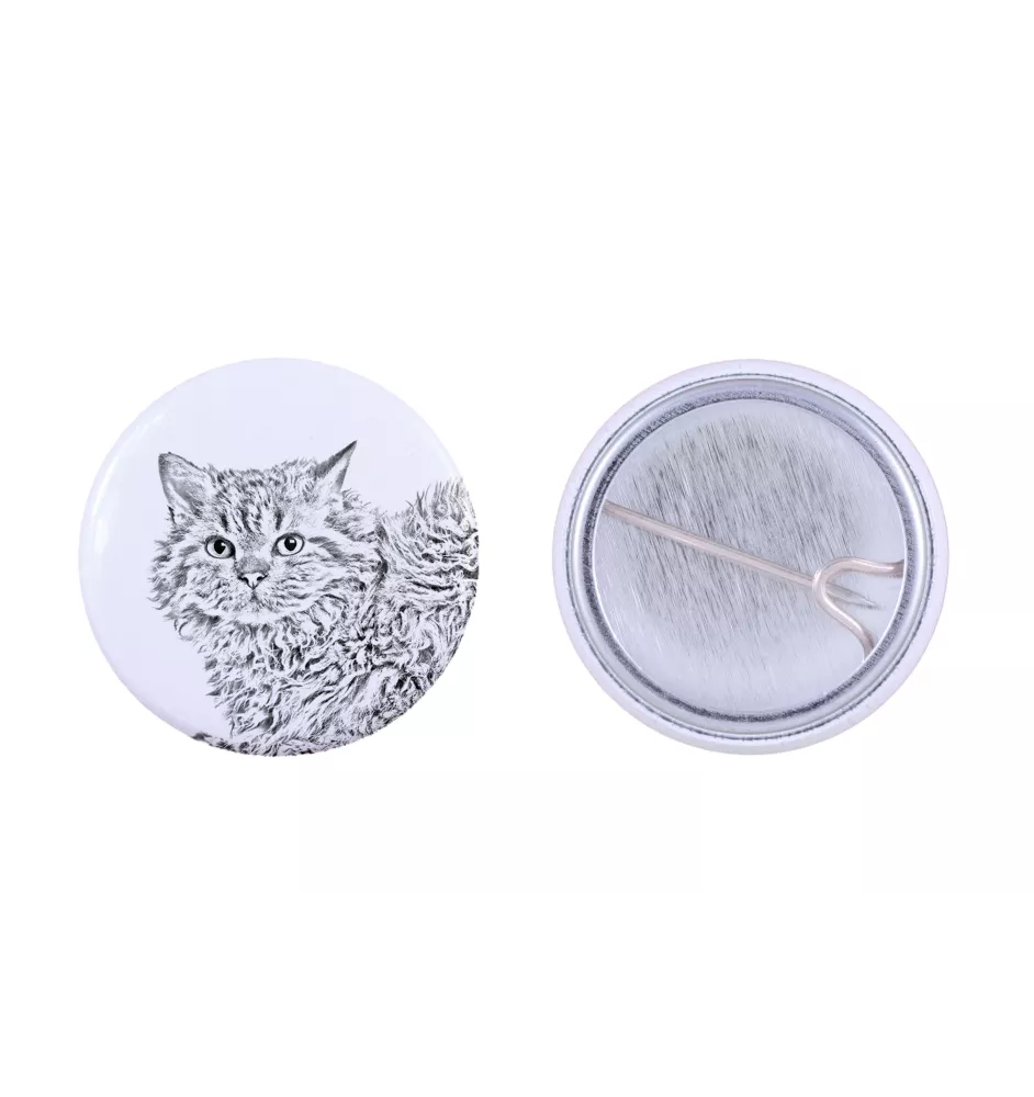 Selkirk Rex Katze Langhaar Rucksack decoration, personalized badge, perfect gadget for animal lovers from the Art-Dog brand