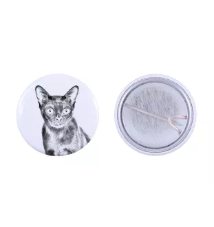 Kot Selkirk Rex krótkowłosy przypinka z kotem mała Art-Dog