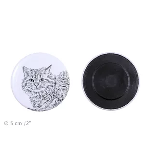 Chat Selkirk Rex à poil long - collection de magnets uniques, photo personnelle, marque Art-Dog