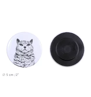 Kot Selkirk Rex krótkowłosy magnes z kotem duży Art-Dog