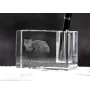 Selkirk Rex Kot długowłosy penholder kryształowy z kotem Art-Dog