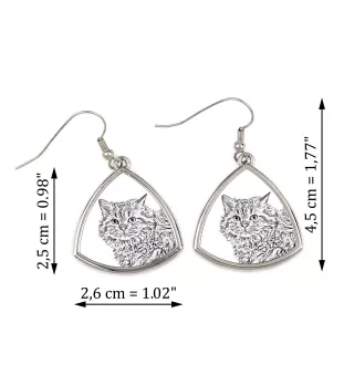 Chat Selkirk Rex à poil long - boucles d'oreilles avec un chat, boucles d'oreilles pendantes avec une image, bijoux personnalisés avec l'impression de la marque Art-Dog