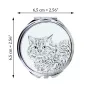Selkirk Rex Cat Longhaired - pocket mirror with a cat, personalized mirror for a purse, compact mirror with Art-Dog brand print